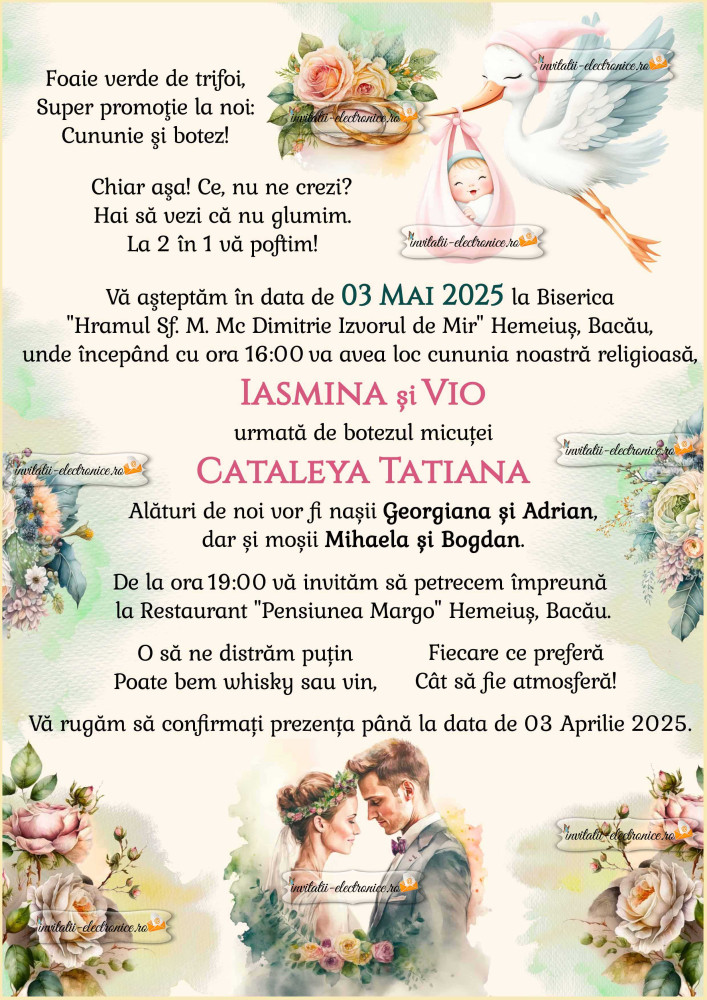 Invitatie nunta si botez