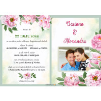 Invitatie la nunta cu flori