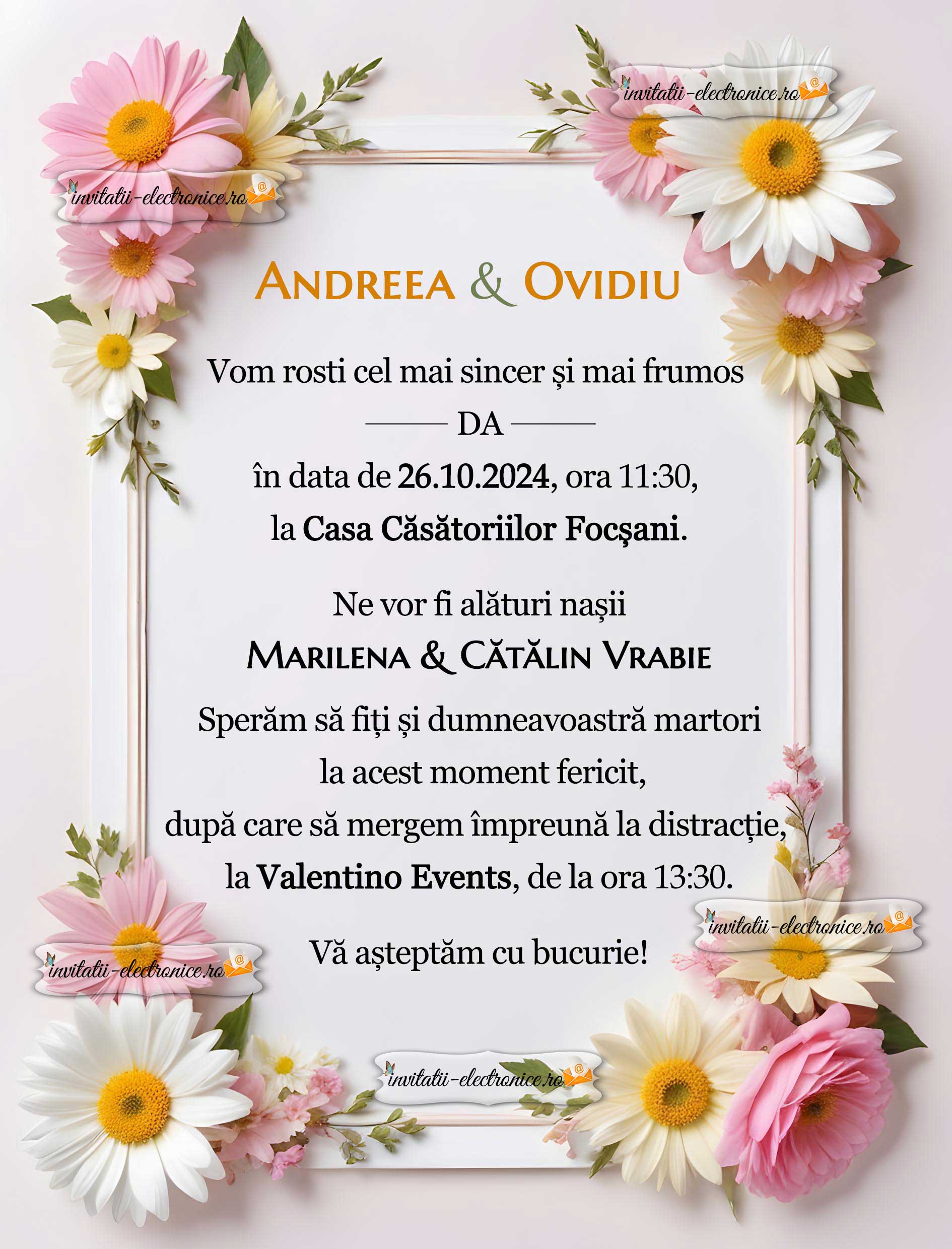 Invitatie la cununie sau nunta