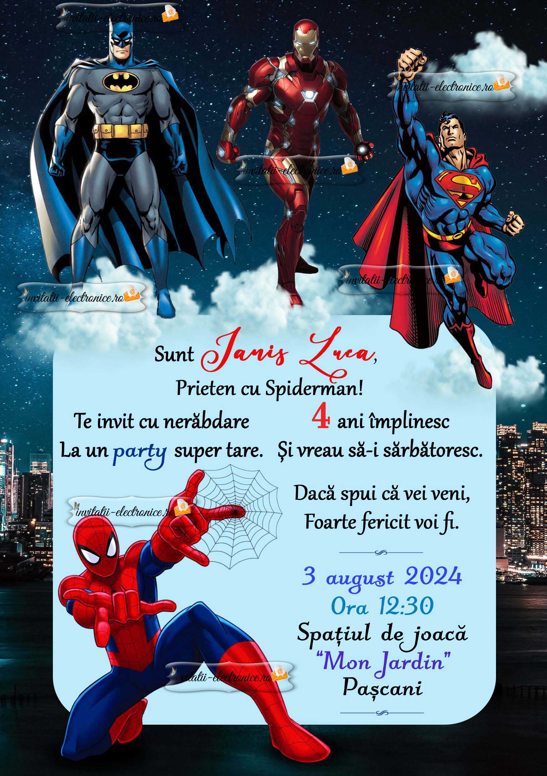 Invitatie cu supereroi