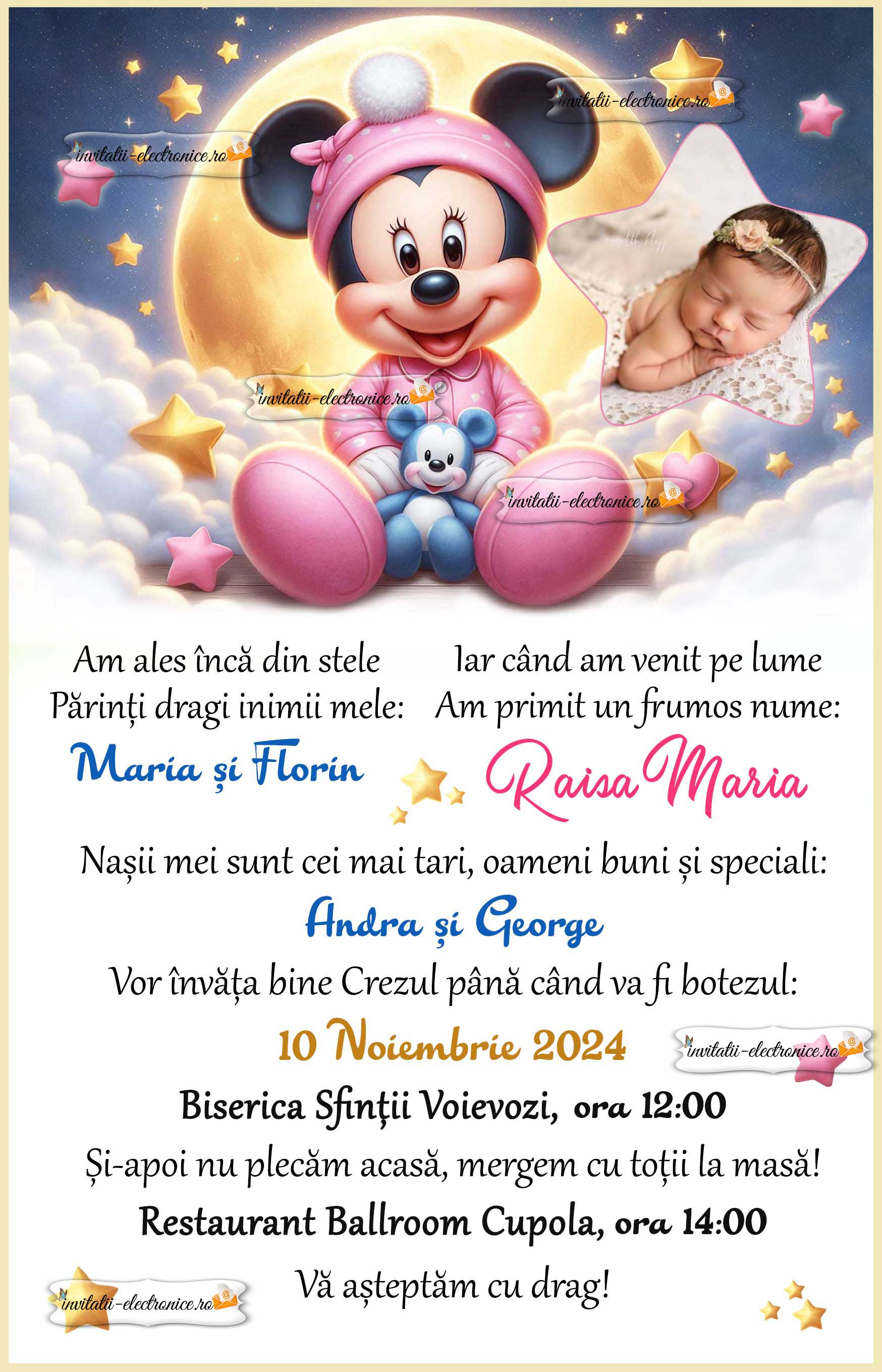 Invitatie cu Minnie Mouse