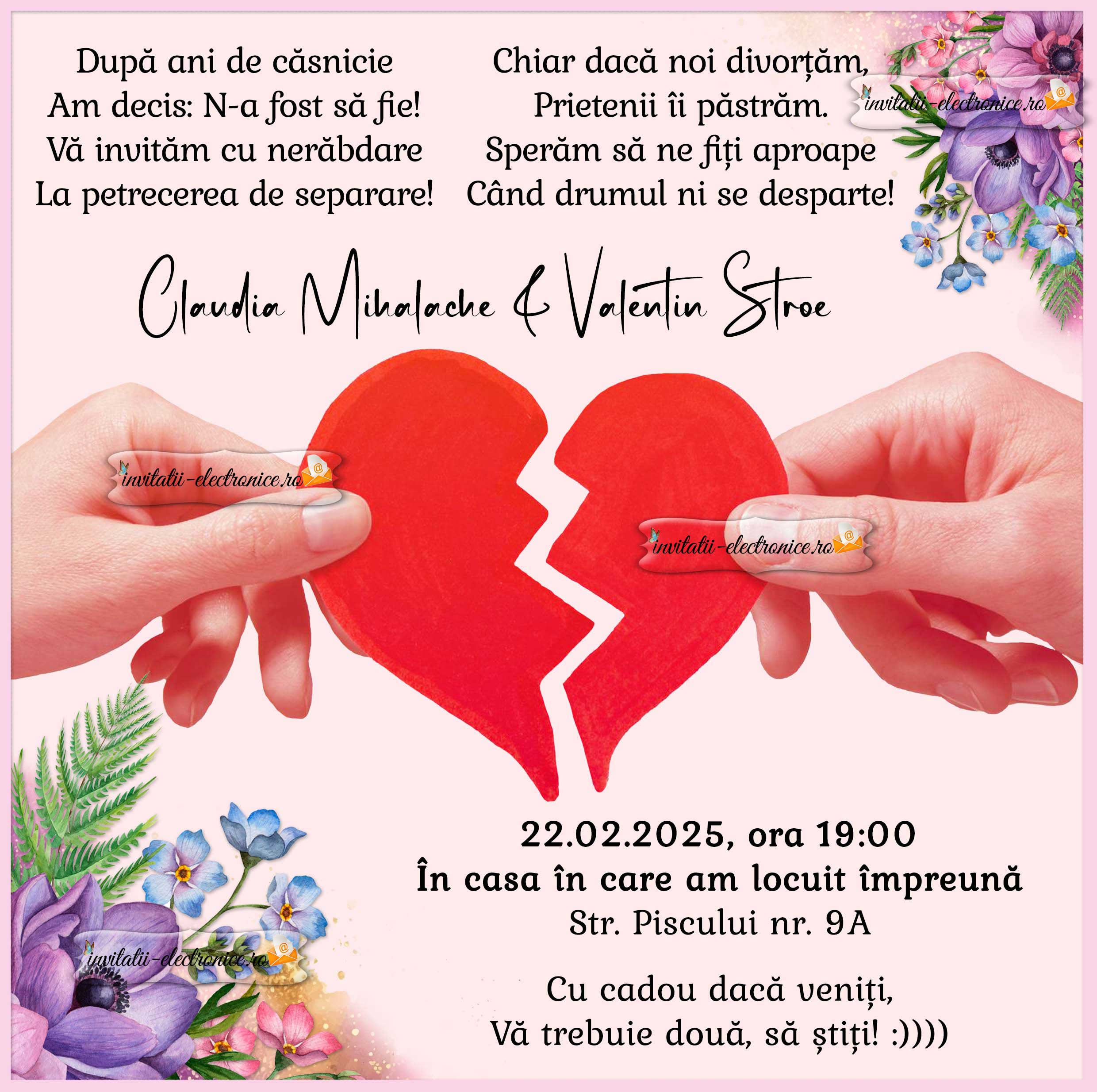 Invitatie la petrecerea de divort