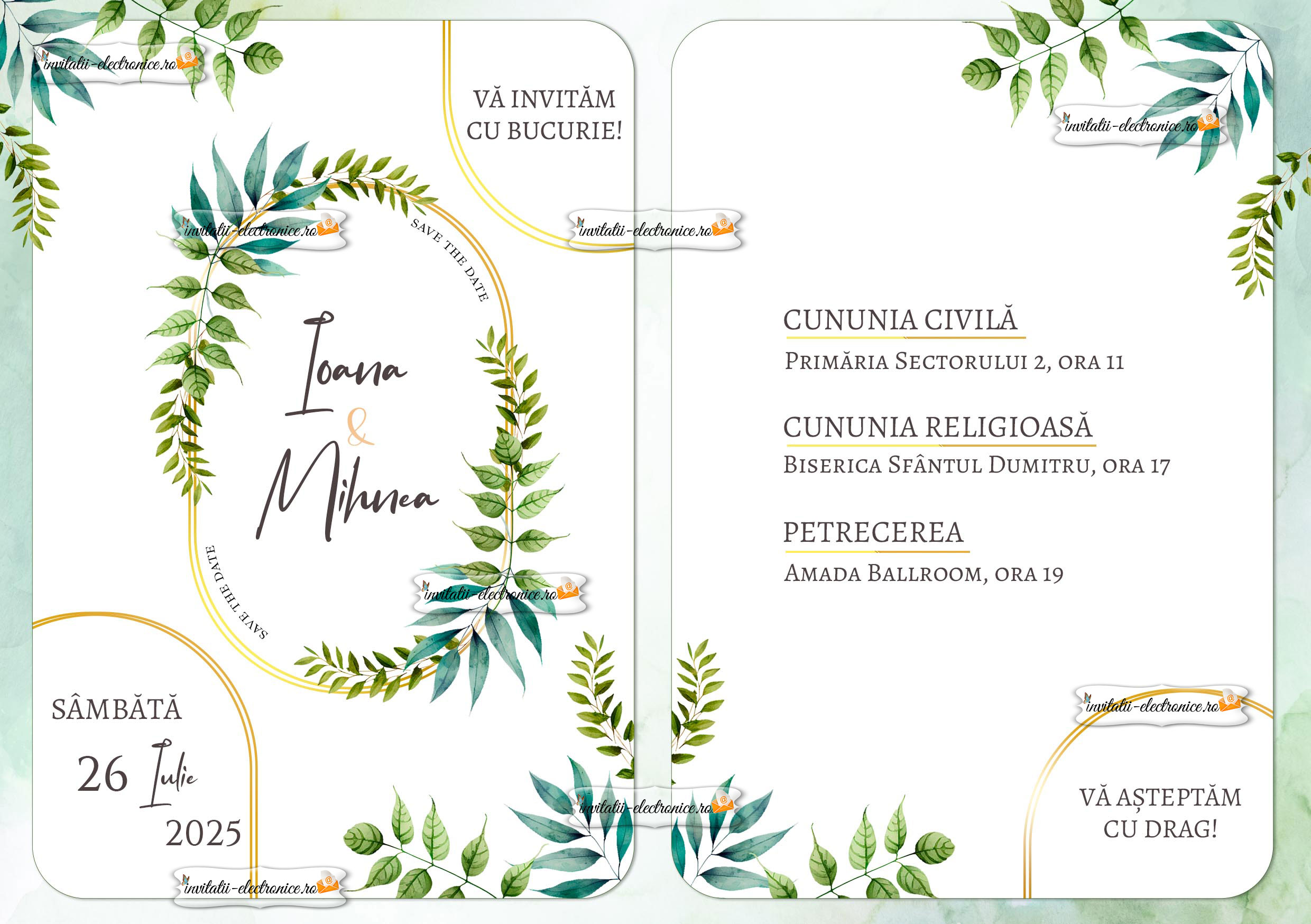 Invitatie de nunta eleganta