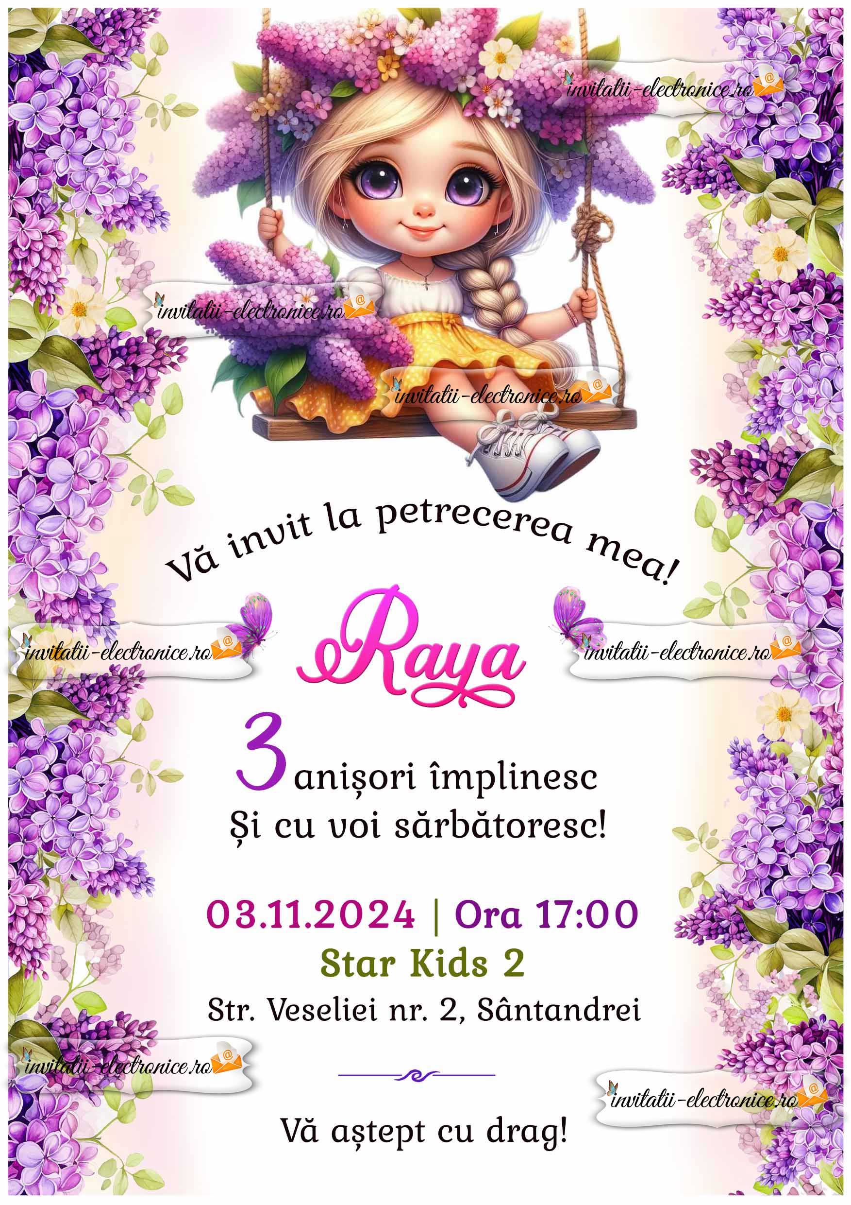 Invitatie petrecere fetita