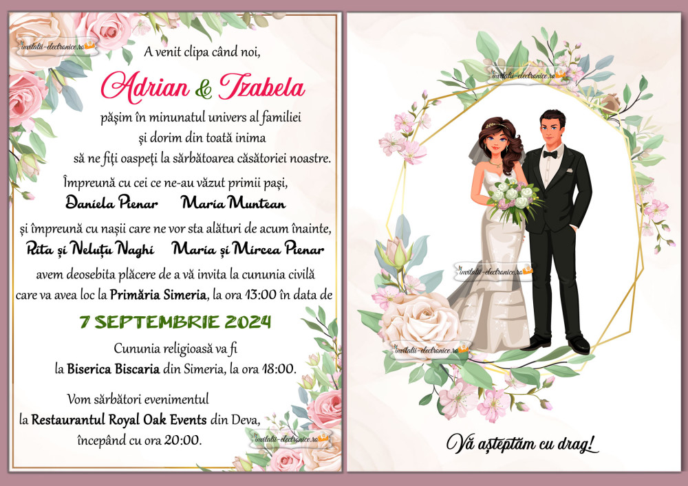 Invitatie de nunta eleganta 