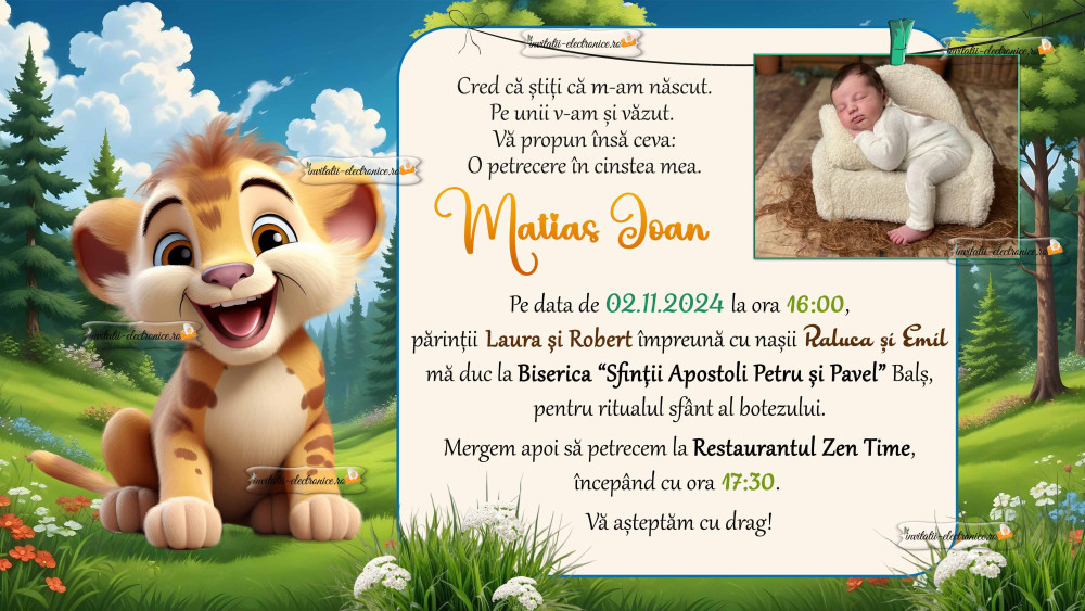 Invitatie digitala botez