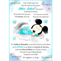 Invitatie de botez cu Mickey Mouse