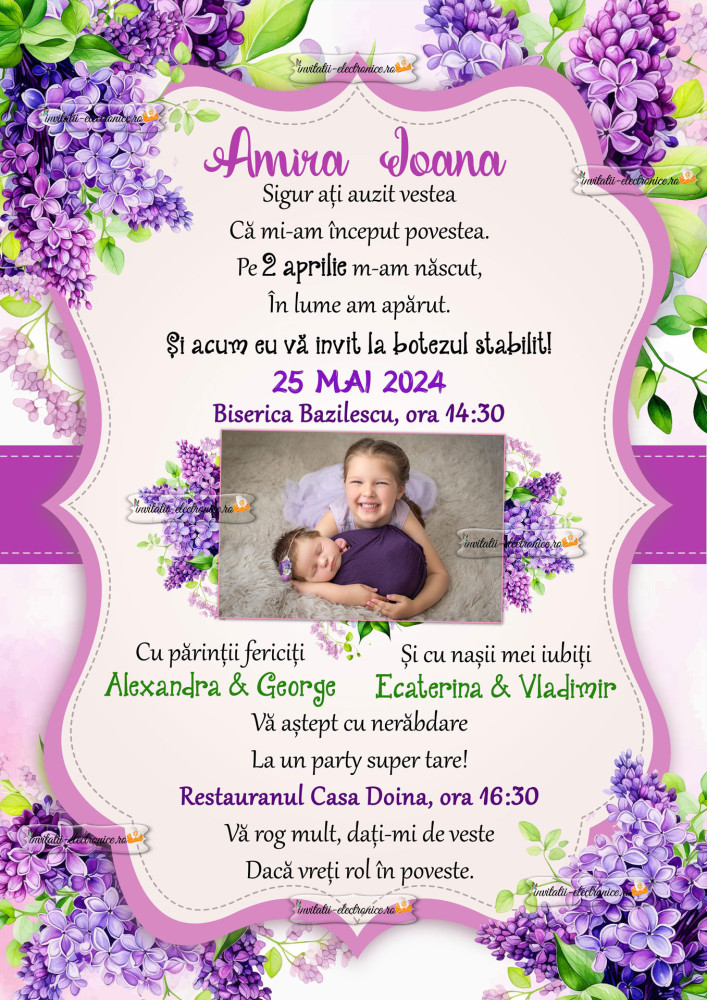 Invitatie digitala la botez