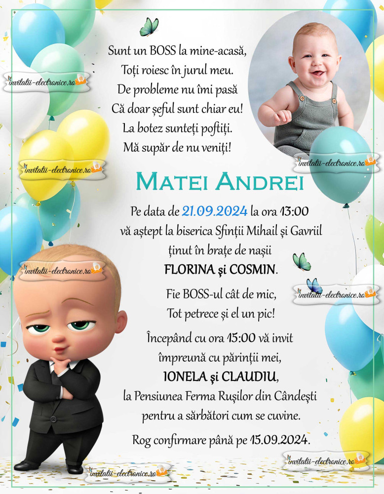 Invitatie cu Baby Boss