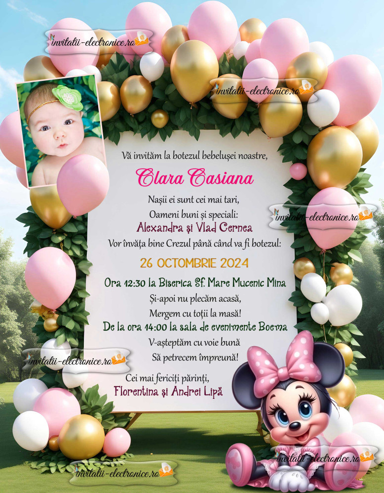 Invitatie cu Minnie Mouse