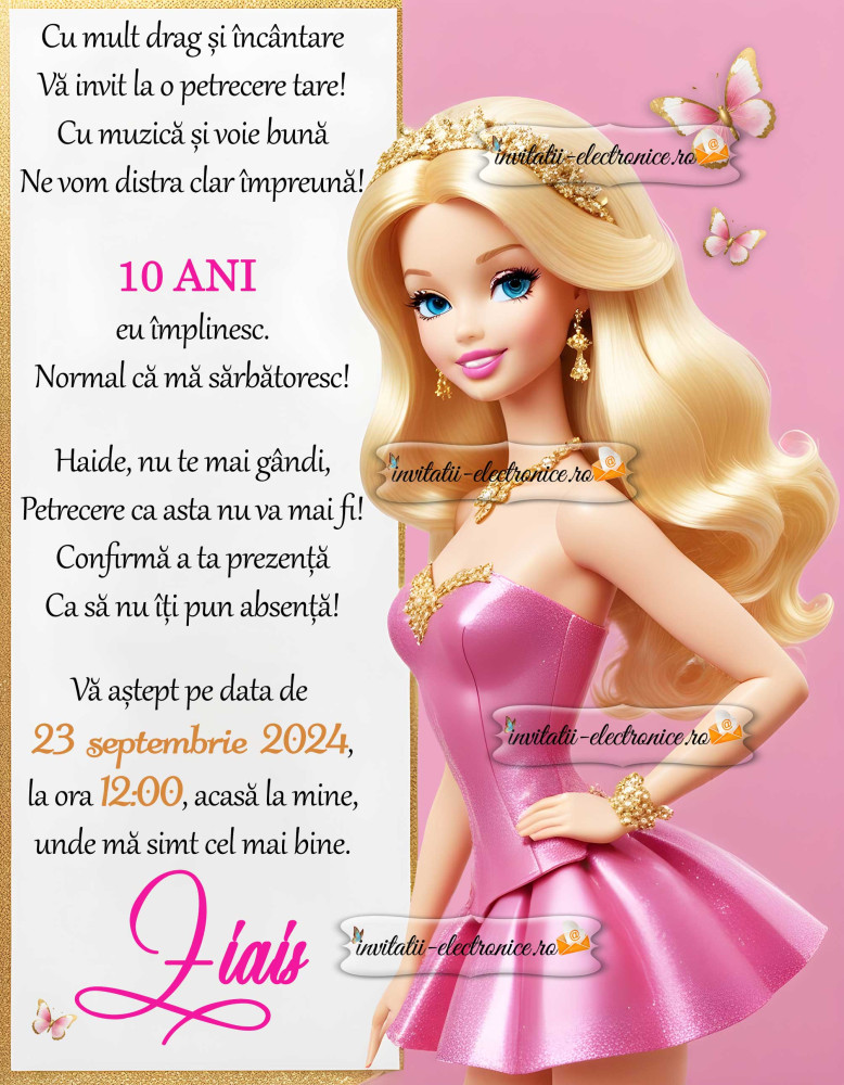 Invitatie cu Barbie