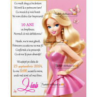 Invitatie cu Barbie