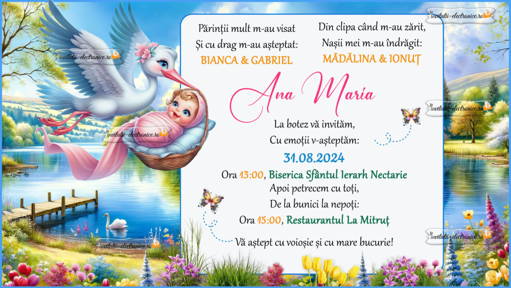 Invitatie la botez fetita 