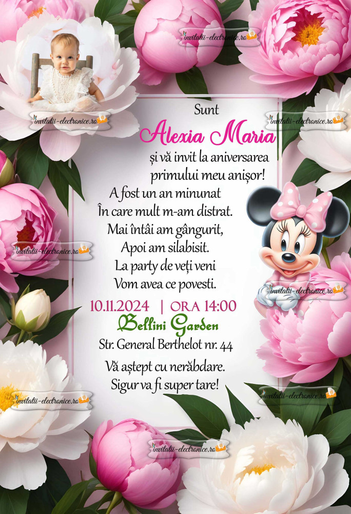 Invitatie cu Minnie Mouse