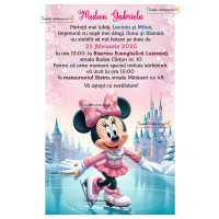 Invitatie la botez iarna cu Minnie