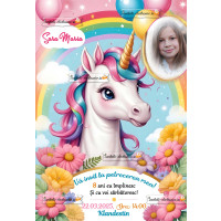 Invitatie la petrecere cu unicorn