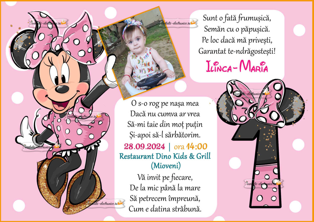 Invitatie cu Minnie Mouse