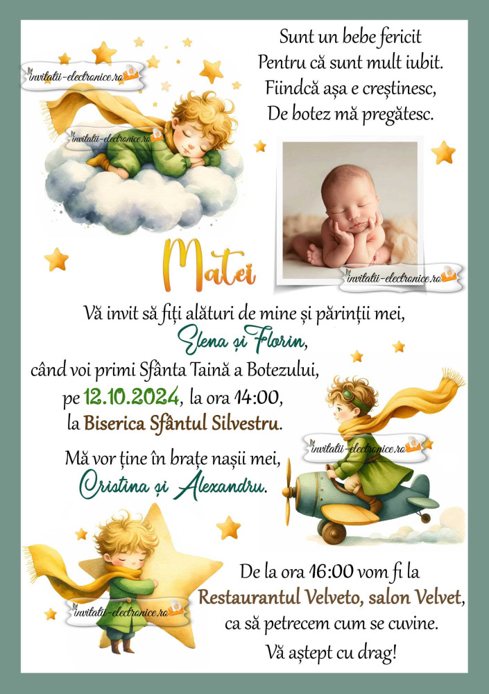 Invitatie la botez Micul Print