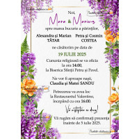 Invitatie la nunta cu flori