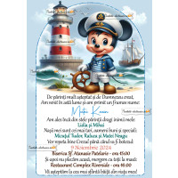 Invitatie la botez cu Mickey marinar