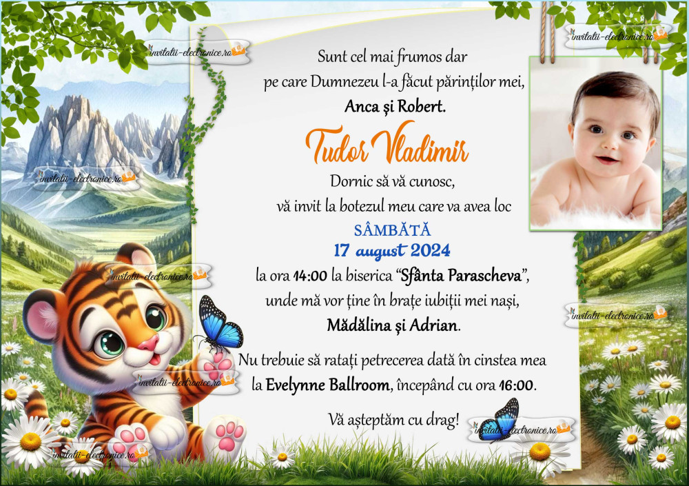 Invitatie la botez baietel