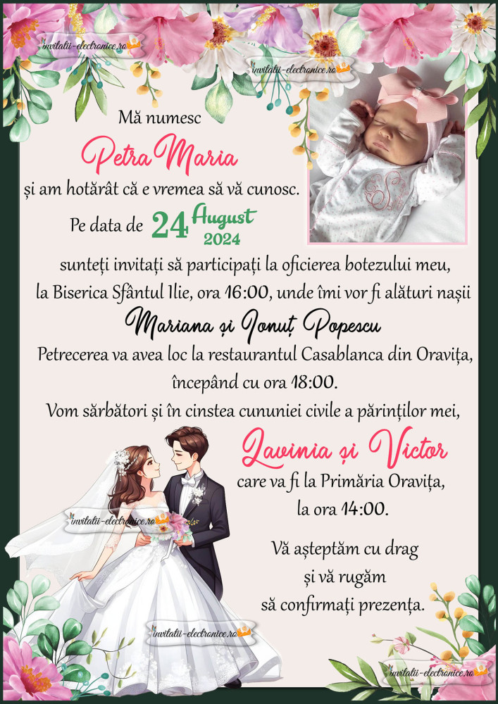 Invitatie la nunta si botez 2 in 1