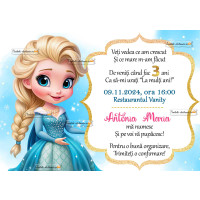 Invitatie la petrecere de fetita cu Elsa