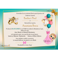 Invitatie nunta + botez fetita