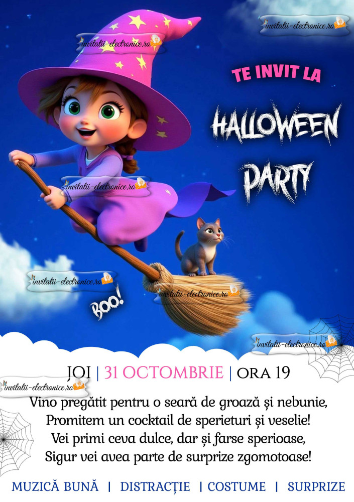 Invitatie petrecere Halloween