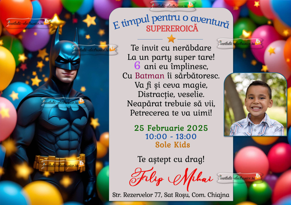 Invitatie cu Batman