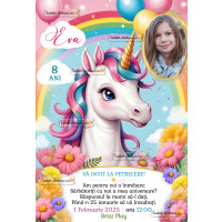 Invitatie la petrecere cu unicorn