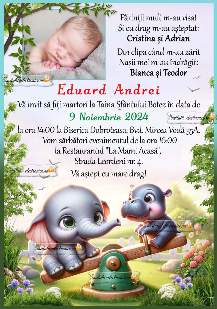 Invitatie cu animale in parc