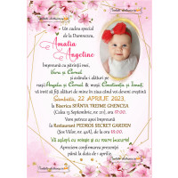 Invitatie florala botez fetita