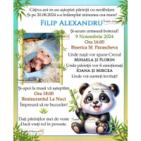 Invitatie de botez cu urs panda