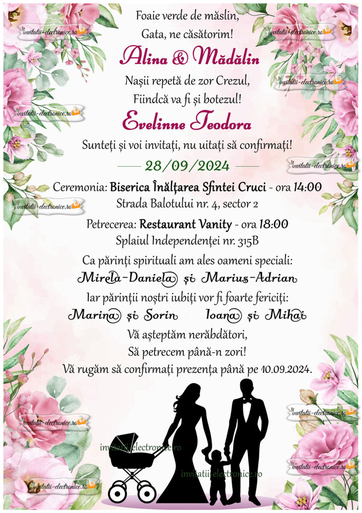 Invitatie nunta si botez