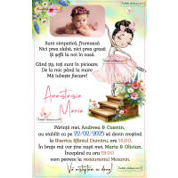 Invitatie de botez cu balerina