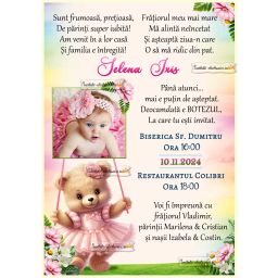 Invitatie la botez cu ursulet