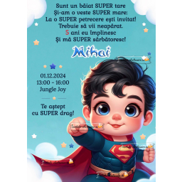 Invitatie la aniversare cu Superman