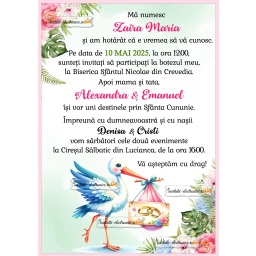 Invitatie nunta + botez 2 in 1